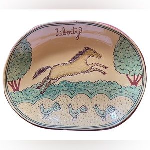 Redware - Vintage (1999) Jeff White “Liberty” Platter - in excellent condition.